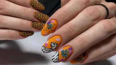 Маникюр с тигром на зиму на Новый год 2022 - на короткие ногти, дизайн,  последние тенденции и тренды, фото