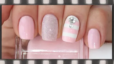 Полосатый маникюр для начинающих в розовых тонах | Pink Stripe Nails! -  YouTube