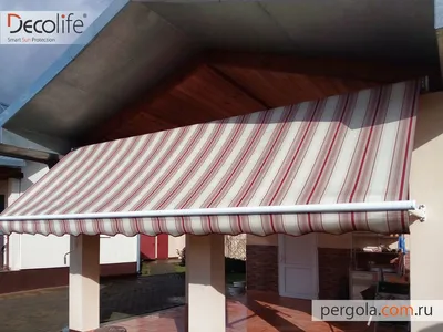 Реализованный проект по производству и установке витринных маркиз:  Витринная маркиза Decolife Italia для летней террасы