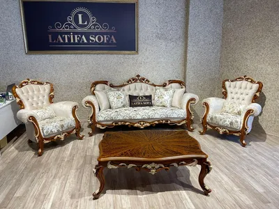 Комплект мягкой мебели \"Инжи\" (диван + два кресла, стиль барокко) Latifa  Sofa, Турция: продажа, цена в Одессе. Комплекты мягкой мебели от  \"\"DOMDOMUS\" интернет-магазин товаров для дома оптом и в розницу\" -  1474617237