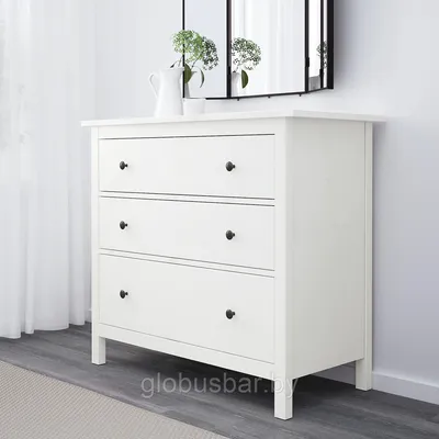 HEMNES ХЕМНЭС Комод с 3 ящиками, белая морилка108x96 см, икеа: продажа,  цена в Минске. Комоды от \"\"Интерьер от АЛИСЫ\"\" - 139458648