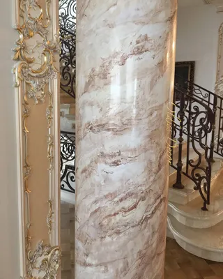 Наши колонны, выполненные венецианской штукатуркой. Our Venetian plaster  column. | Faux marble paint, Home decor paintings, Marble columns