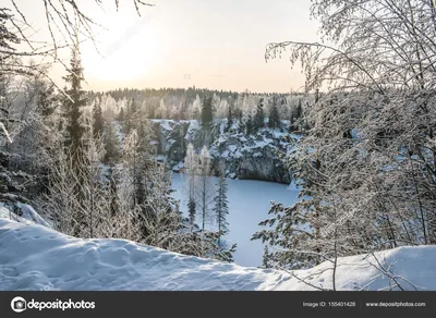 Мраморный каньон Рускеала зимой - фото и картинки: 33 штук