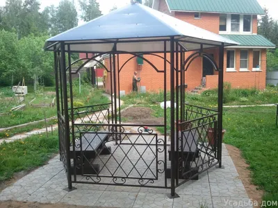 Беседки для дачи из металла, цены на кованые садовые беседки - заказать в  Новосибирске
