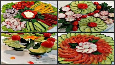 ТОП 5 Красивая нарезка овощей на праздничный стол! Пошагово! - YouTube