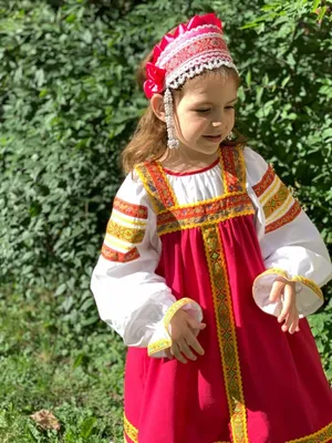 Дарьюшка, русский-народный костюм красный, 7-8 лет