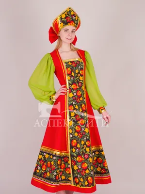 Русский народный костюм \"Настя\" (платье, кокошник) | «Аспект-Сити»
