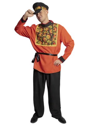 Мужской Русский народный карнавальный костюм Хохлома - купить по выгодной  цене | AliExpress