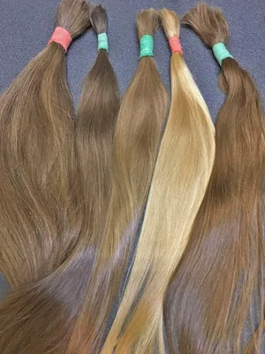 Купить славянские неокрашенные русые волосы в срезах 50-60 см с доставкой  по Киеву и Украине