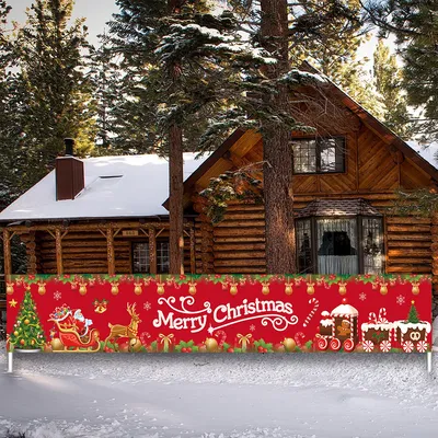 Рождественский наружный баннер рождественские украшения для дома 2022 наружный  Декор Рождество С Новым Годом 2023 - купить по выгодной цене | AliExpress