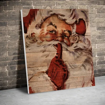 Рождественские картины на холсте Santa Shhh, настенные художественные  плакаты, картины для детской комнаты, украшение для дома с рамкой - купить  по выгодной цене | AliExpress