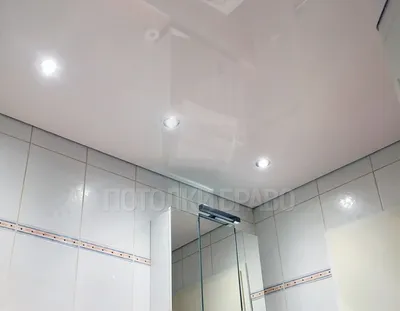 Матовый белый натяжной потолок для ванной комнаты НП-1342 - цена от 1400  руб./м2