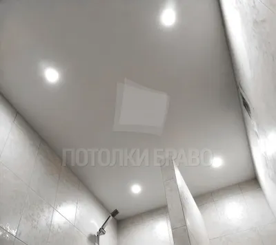 Серый матовый натяжной потолок для ванной комнаты НП-1413 - цена от 800  руб./м2