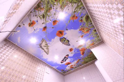 Подборка натяжных потолков с фотопечатью для ванной комнаты. | Натяжные  потолки - «Новый Вид» | Дзен