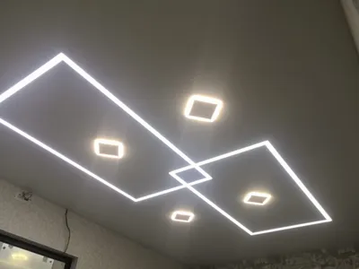 Натяжные потолки с оригинальным освещением световые линии | Натяжные потолки  под ключ Москва