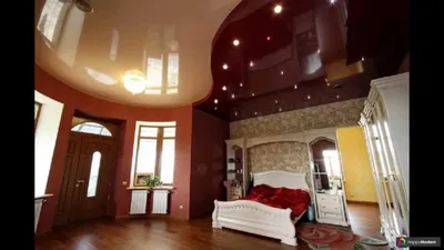 Навесные потолки для спальни — фото потолочных покрытий