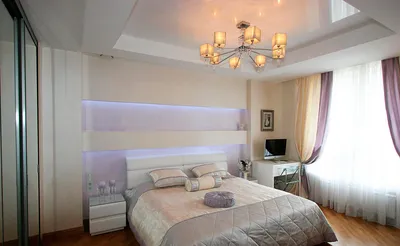 Натяжные потолки в маленькой спальне фото