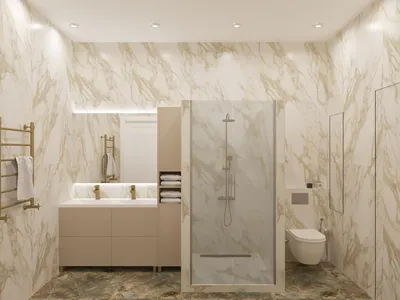 Современный и недорогой дизайн ванной комнаты