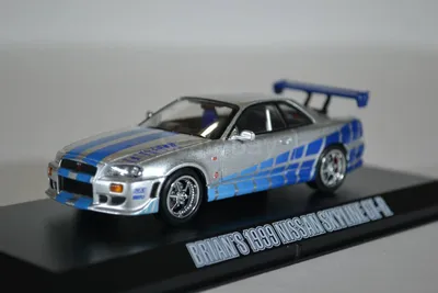 Nissan Skyline GT-R (R34) 1999 из кф Двойной Форсаж (2 Fast 2 Furious)  машина Брайана ОКоннора | Аукцион масштабных и сборных моделей