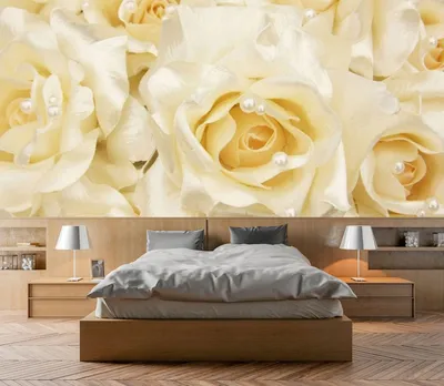Фотообои расширяющие пространство для спальни: розы, пионы, тачки и другие  варианты