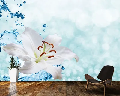 Обои обои с белыми лилиями под водой и брызгами, настенные бумаги для  гостиной, спальни, домашний декор | Строительство и ремонт | АлиЭкспресс