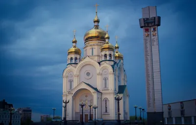 Обои Церковь, Хабаровск, WVTM photo, Площадь Славы картинки на рабочий  стол, раздел город - скачать