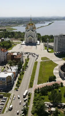 Обои Хабаровск, Россия, город, дороги, автомобили, река 2880x1800 HD  Изображение
