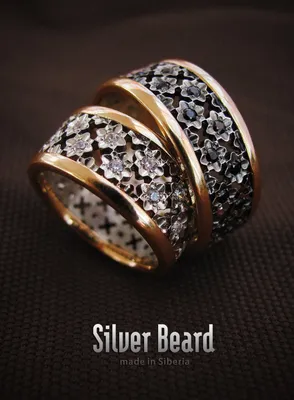 Обручальные кольца с камнями Swarovski | Silver Beard