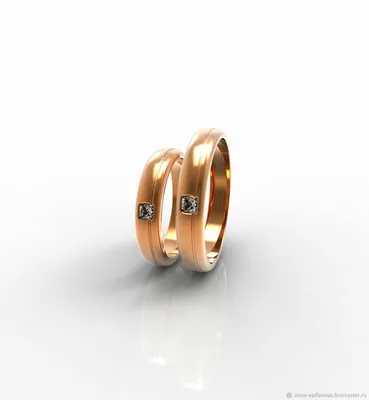 Обручальные парные кольца с камнями золото 585 (Об16) – заказать на Ярмарке  Мастеров – R52AORU | Кольца обручальные, Челябинск