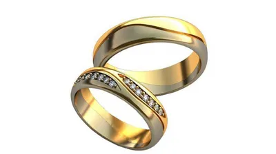 Интересные двухцветные обручальные кольца с камнями в женском кольце AU188  : купить в Киеве. Цена в интернет-магазине SkyGold