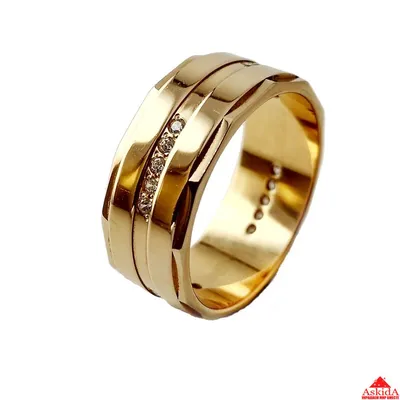 Askida.ua: Кольцо обручальное из красного золота с камнями - 970156976 | в  Киеве, Одессе