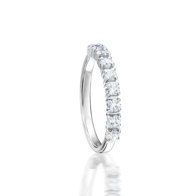Обручальное кольцо с крапановой \"дорожкой\" из 9 камней (бриллианты или  муассаниты)