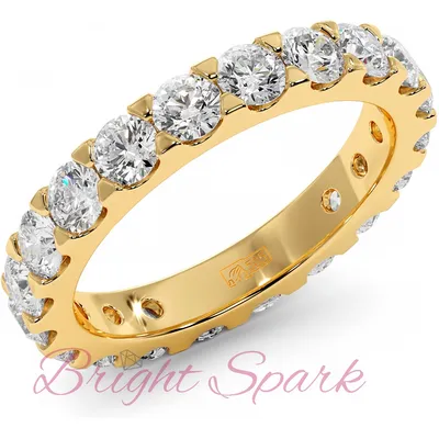 Обручальное кольцо с камнями 3мм по кругу Zarina 2 карата – купить по  отличной цене в интернет-магазине Bright Spark