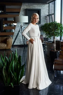 Платье для венчания с длинным рукавом Sellini Betty | Купить свадебное  платье в салоне Валенсия (Москва)