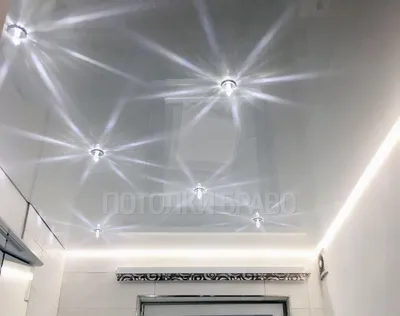 Современный глянцевый натяжной потолок с подсветкой НП-1453 - цена от 1670  руб./м2