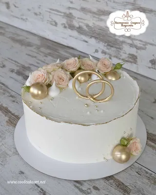 Одноярусные свадебные торты фото