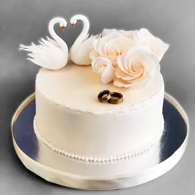 Свадебные одноярусные торты - 59 фото