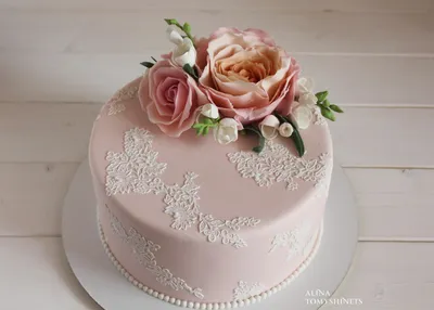 Торт на свадьбу одноярусный без мастики - 80 фото