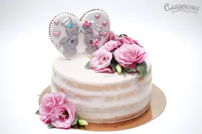 Торт на свадьбу без мастики одноярусный - 73 photo