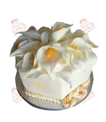 Одноярусный свадебный торт на заказ в Москве - более 50 идей! Недорогой одноярусный  торт на свадьбу