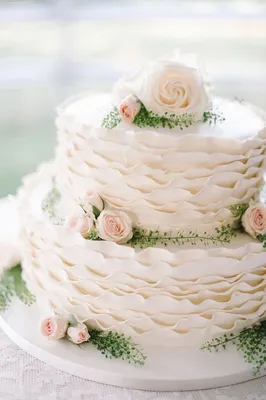 Свадебный торт с кремом без мастики - 80 фото