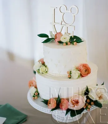 Небольшой свадебный торт без мастики на заказ по цене 1100 руб/кг в Москве  с доставкой | Кондитерская Musscake