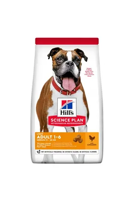 Hills Science Plan Light Medium Adult Сухой корм с курицей для собак  средних пород склонных к