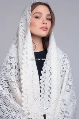 Степь Оренбуржья\": купить ажурную шаль белого цвета - Оренбургшаль