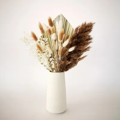 Цветочная композиция из травы сухие цветы трава сухие растения  искусственные растения и цветы с вазой осенние композиции из искусственных  цветов | АлиЭкспресс