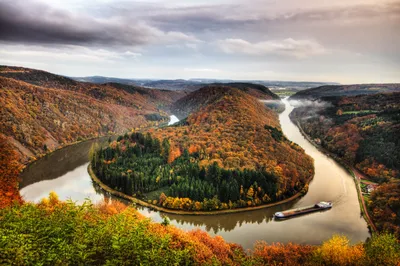 Обои германия, реки, осень, леса, пейзаж на рабочий стол