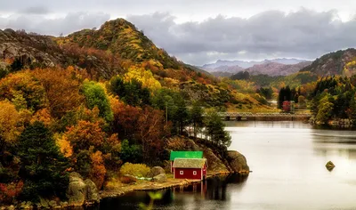 Картинки Норвегия Rogaland гора осенние Природа река Побережье