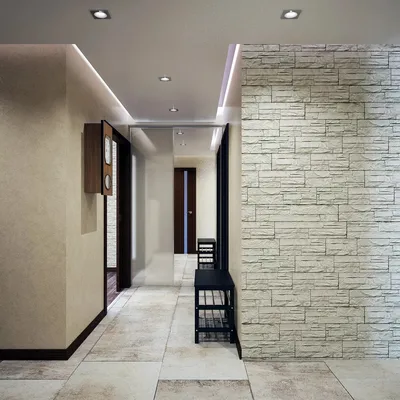 Декоративный камень для внутренней отделки в коридоре: фото дизайна