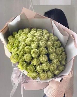 ᐉ Заказать 61 фисташковая роза в оформлении в Москве | Интернет-магазин  цветов и букетов «ZakazBuketov»