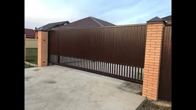 Откатные ворота 6 метров на консольной балке своими руками - YouTube